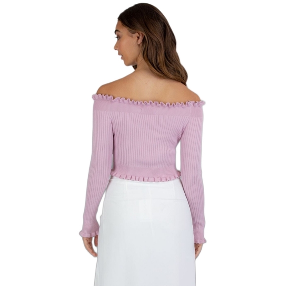STYLE STATE off shoulder ribbed knit top - Picture 2 of 7